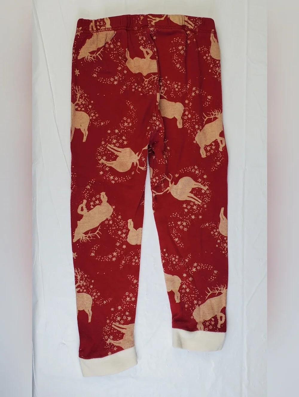 Burts Bees Kids Christmas Holiday Reindeer Pajamas 2-Piece - Size 3T - GUC